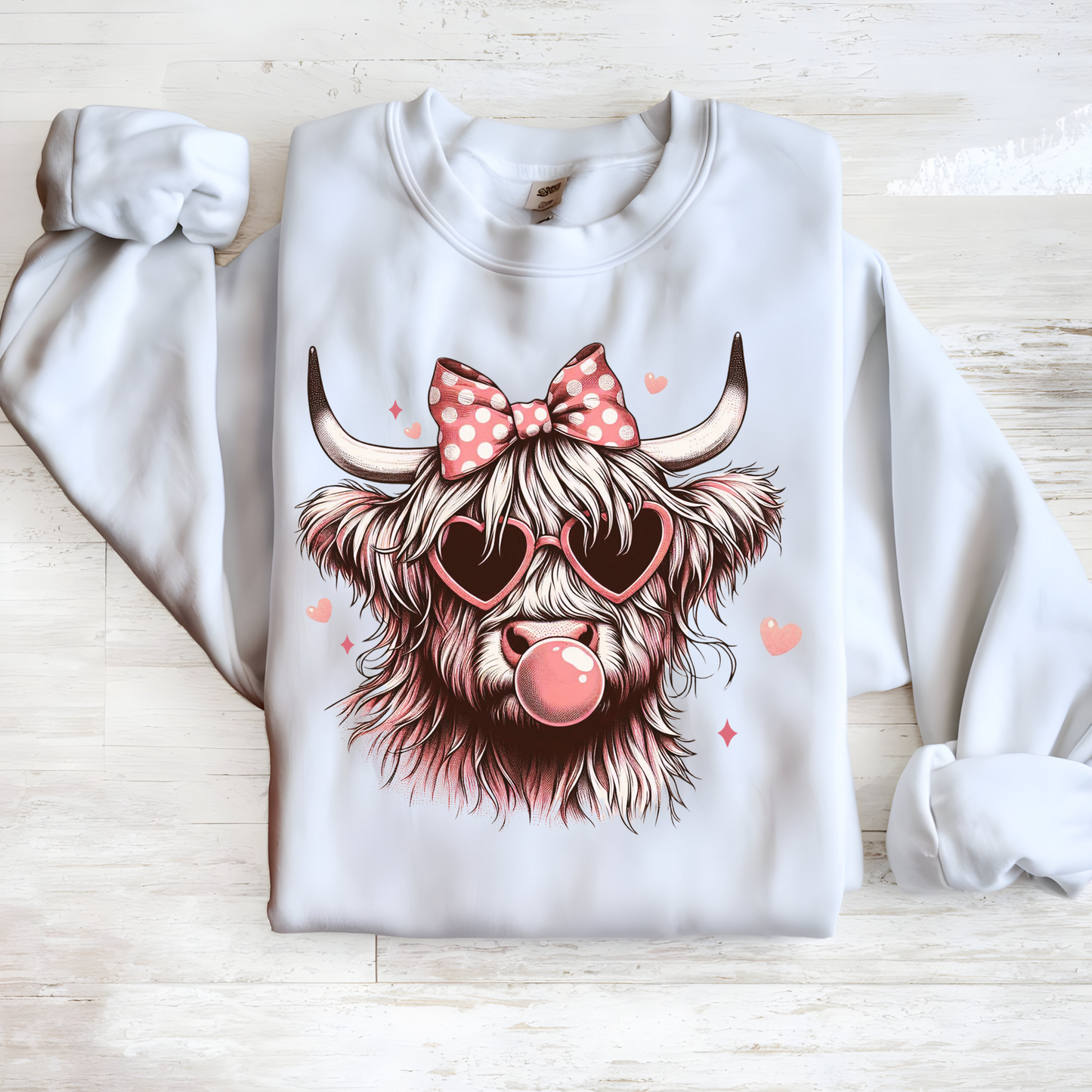 Available in Multiple Sizes – Classic Fit Highland Cow Sweatshirt for All Ages