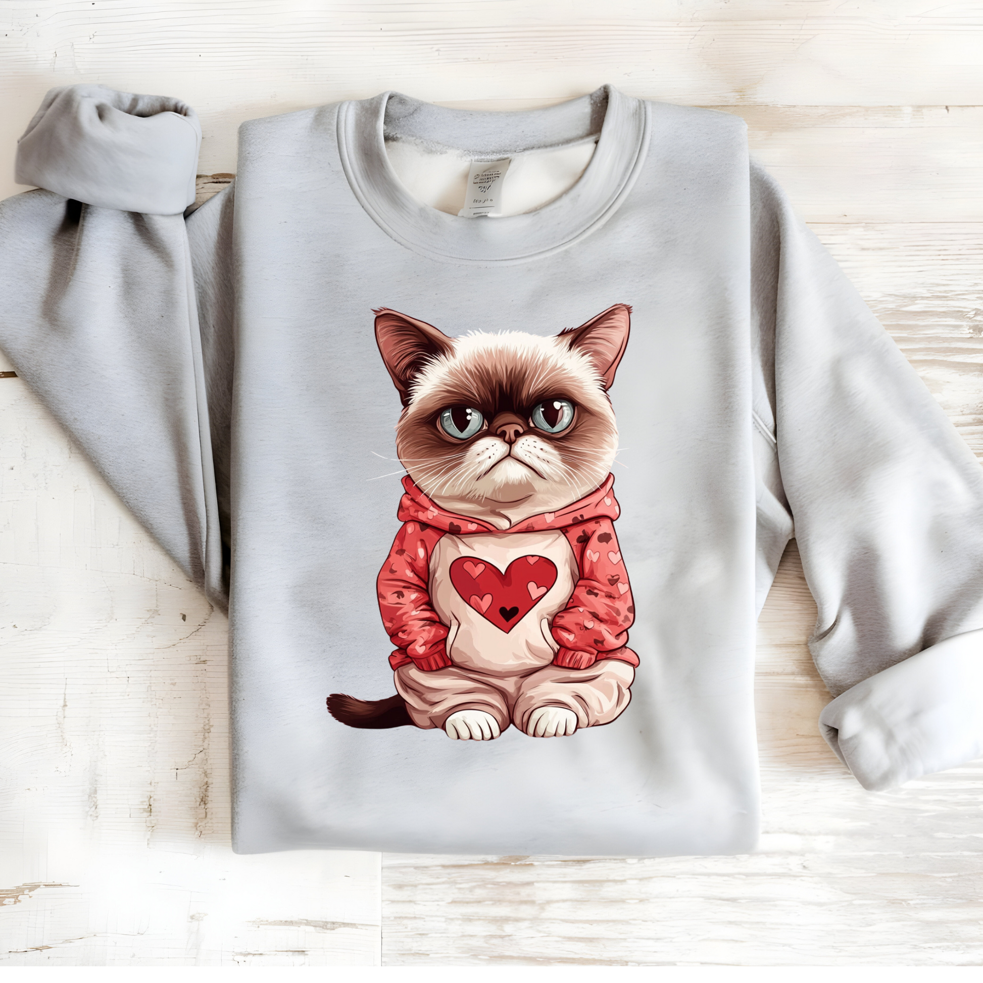 Medium-Heavy Fabric Blend Grumpy Cat Sweatshirt - Cozy and Durable for Winter