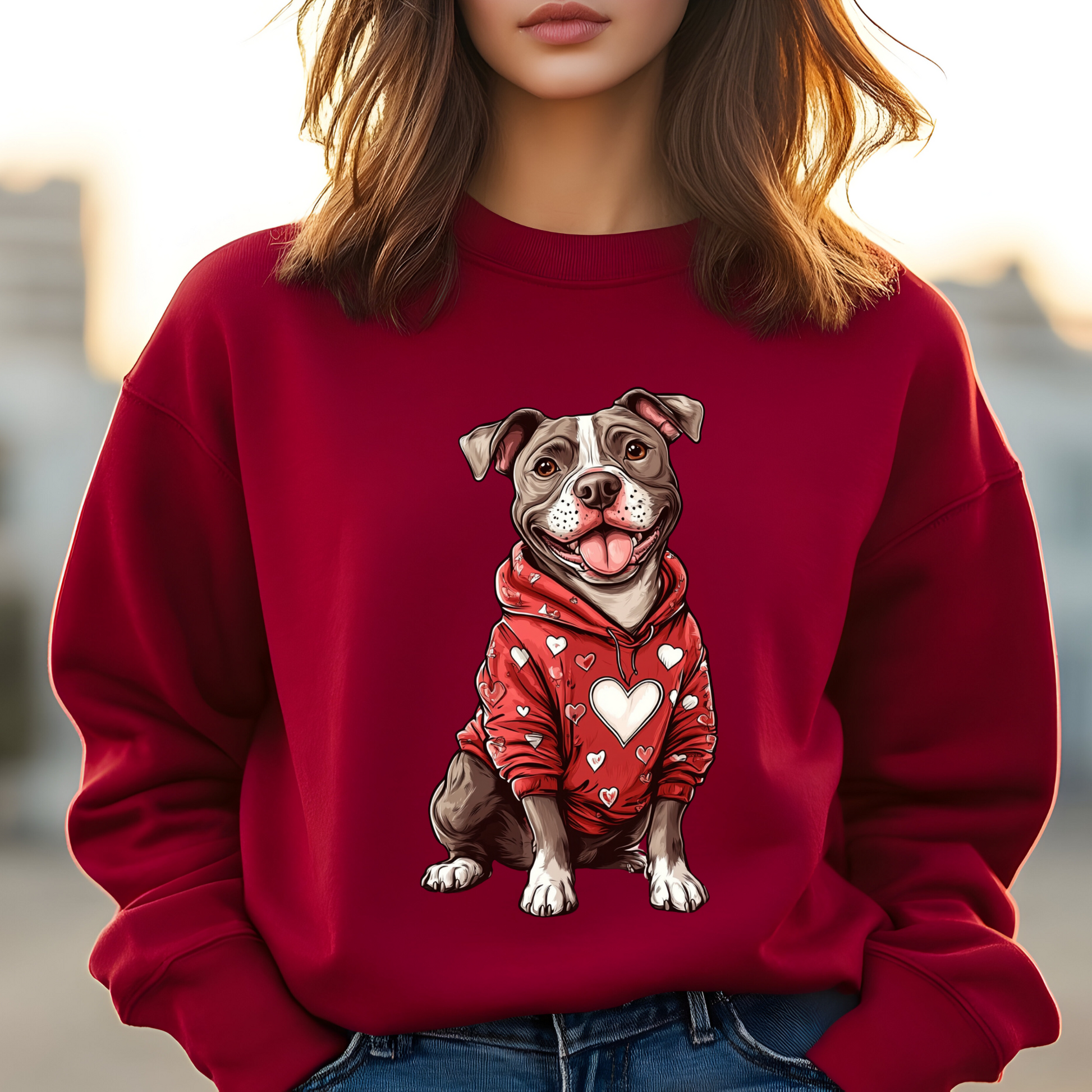 Cozy Pitbull Sweatshirt - Classic Crewneck Design with Comfortable Fit