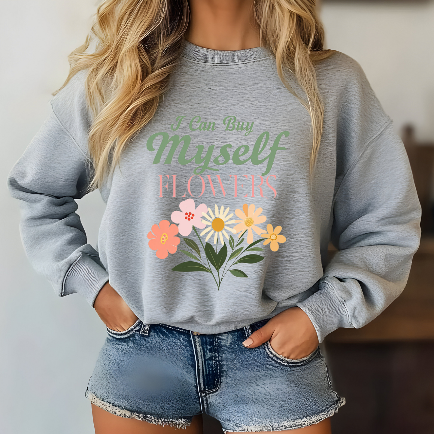 Cute & Cozy Floral Sweatshirt – Perfect Gift for Women Who Love Self-Care & Style