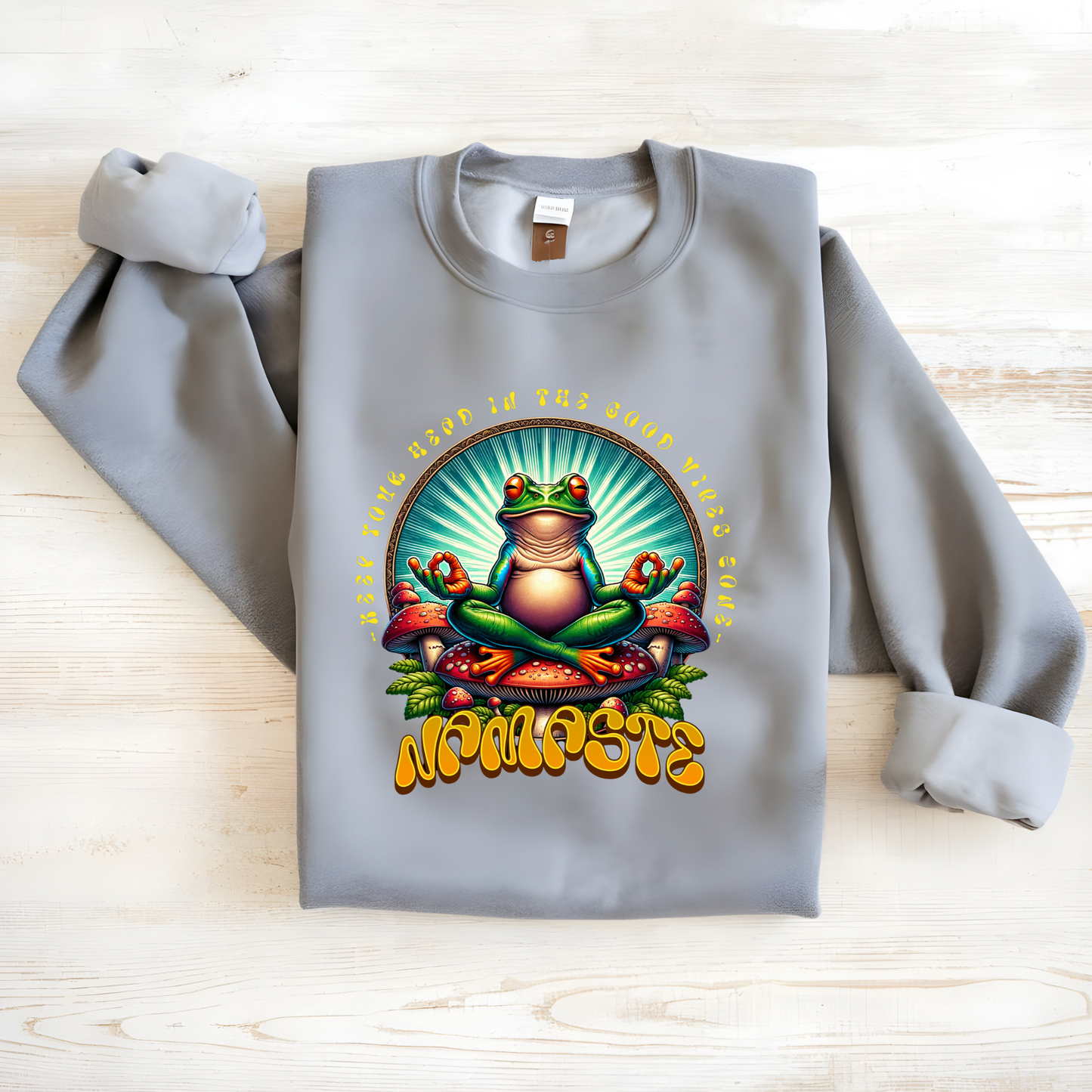 Namaste Frog Sweatshirt – A Perfect Gift for Yoga Enthusiasts and Free Spirits