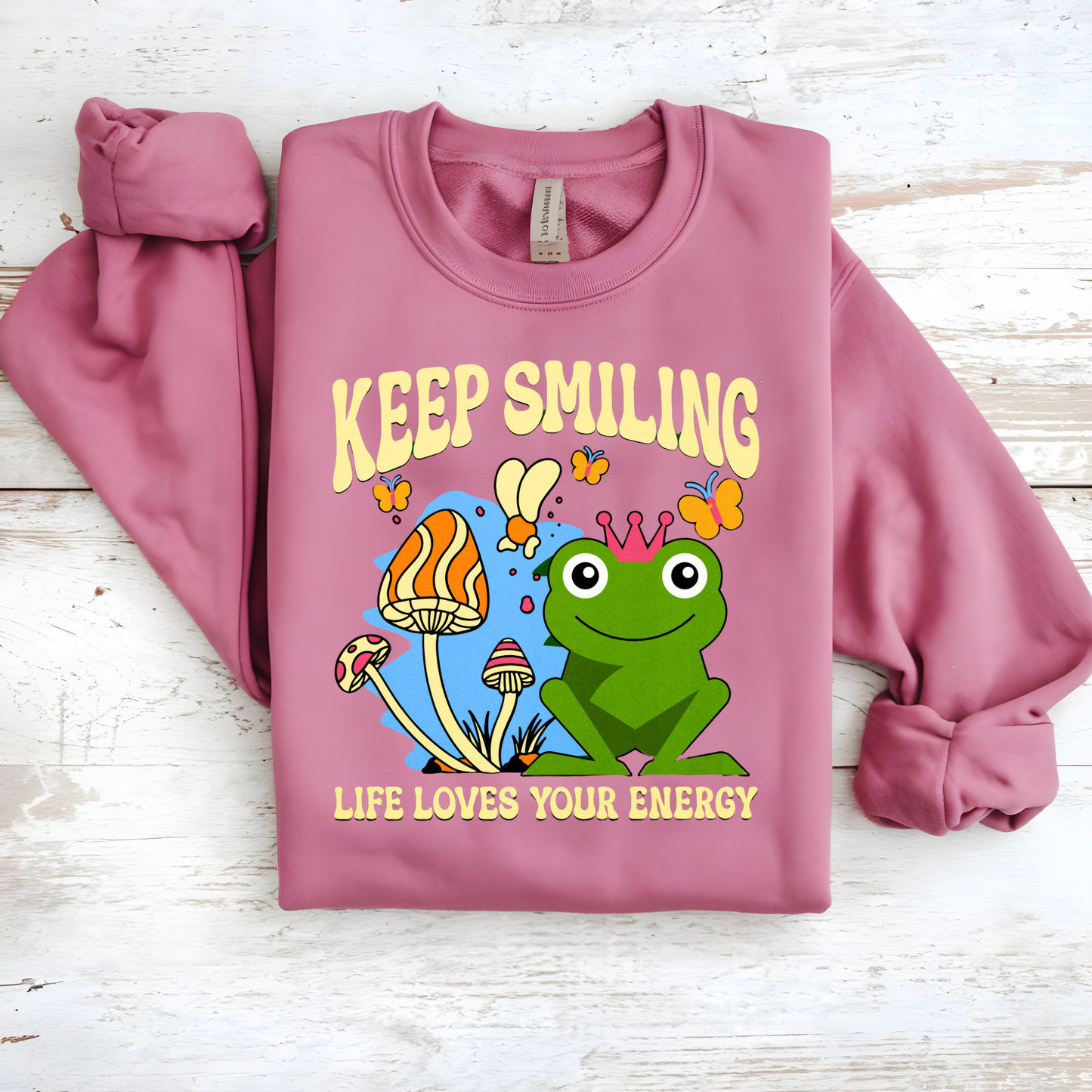  Cozy and cheerful aesthetic pullover, perfect for spreading positivity and staying comfy.