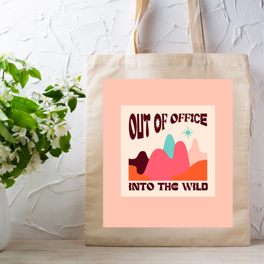 Out of Office Tote Bag-Retro Travel Aesthetic Canvas Bag