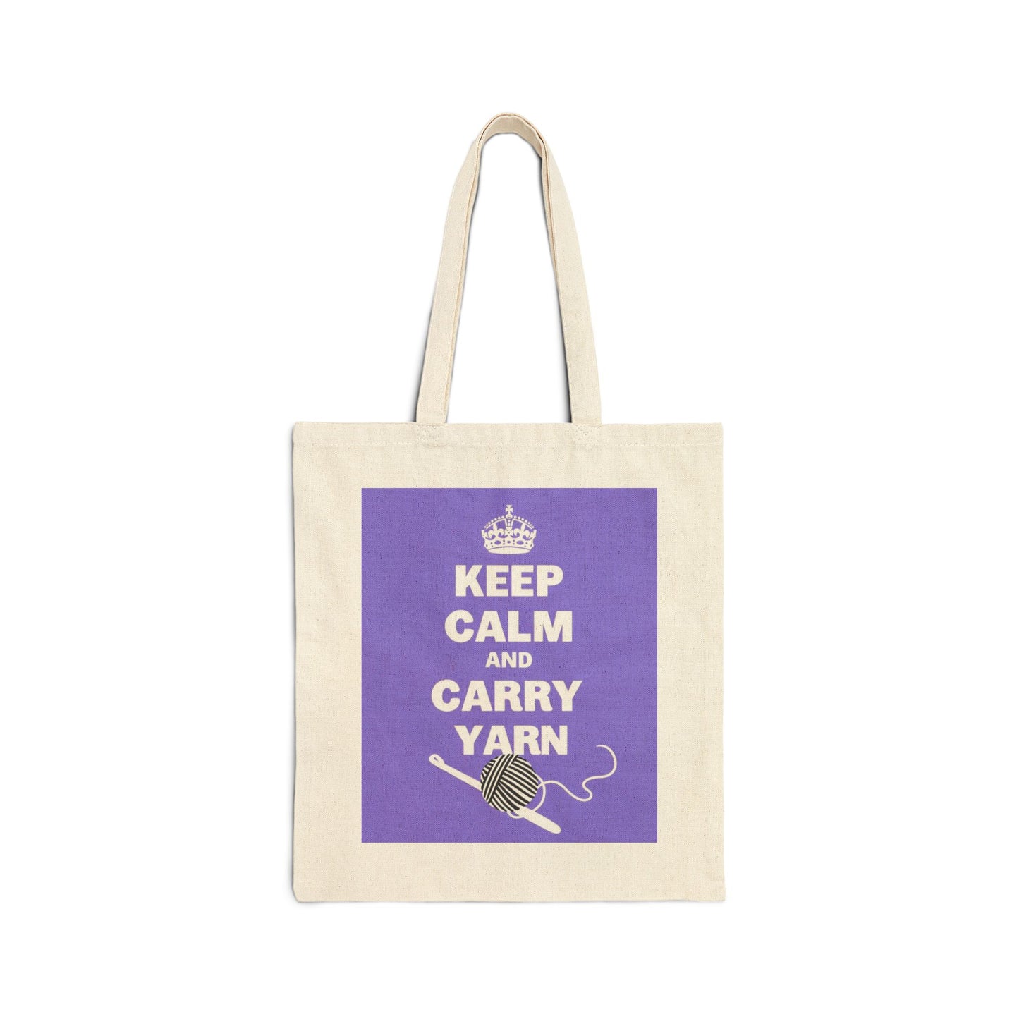 Funny Knitting Tote Bag – ‘Keep Calm and Carry Yarn’ Quote for Crafters & Yarn Lovers