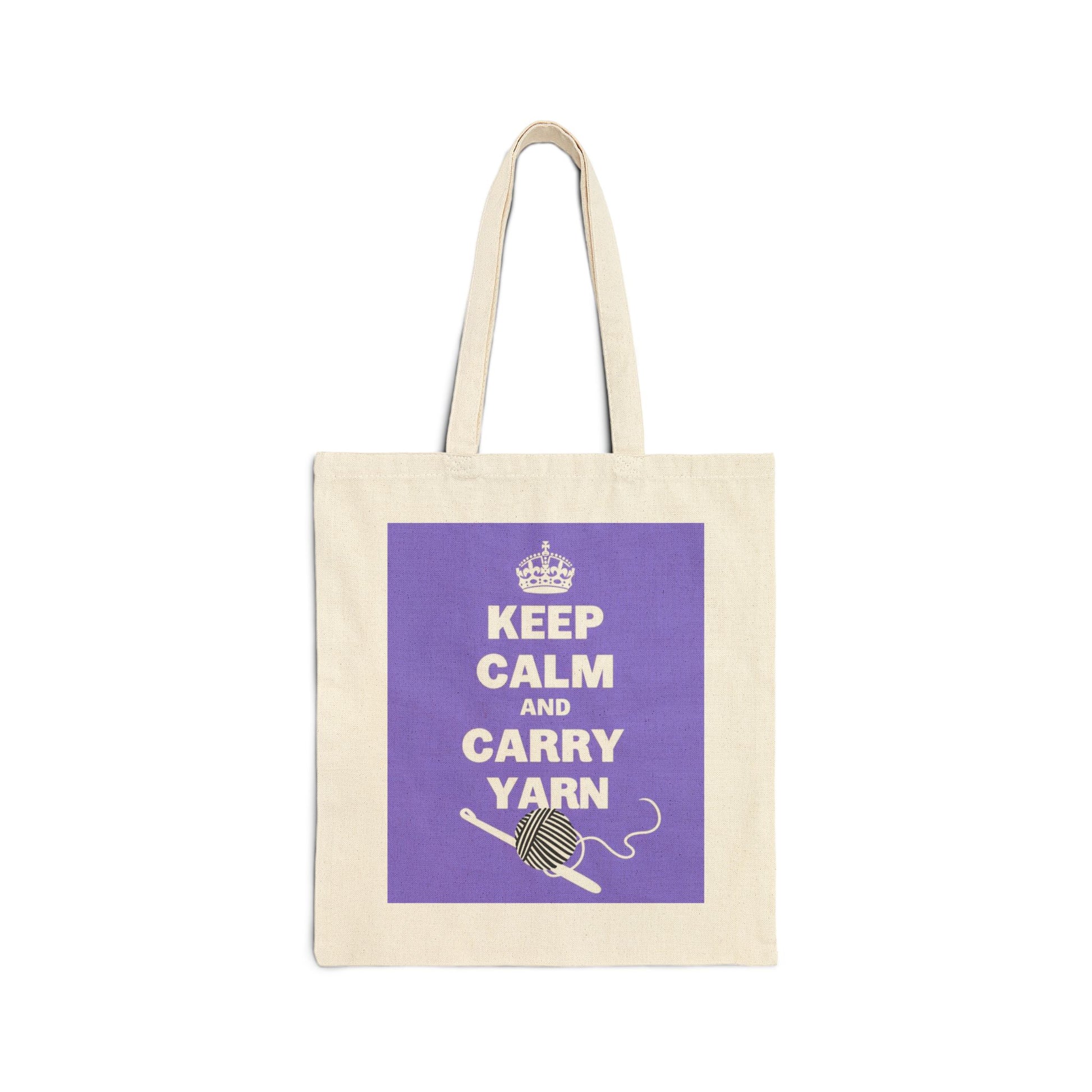 Funny Knitting Tote Bag – ‘Keep Calm and Carry Yarn’ Quote for Crafters & Yarn Lovers